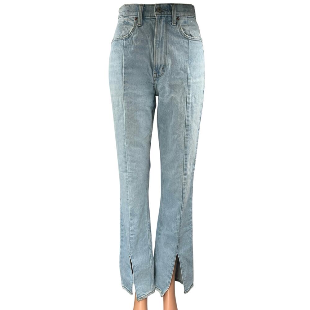 Abercrombie & Fitch 90's Straight Ultra High Rise Blue Bootcut Denim Jeans Sz 25
